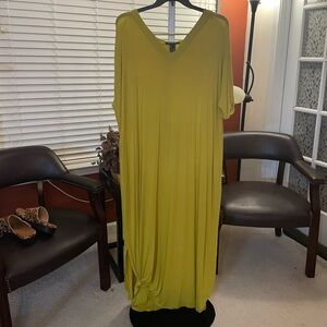Ashley Stewart, Chartreuse Comfort Maxi Dress